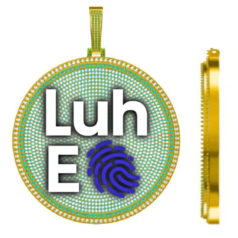 CUSTOM LETTER NECKLACE 3D BIG DISC sold by The GUU Shop