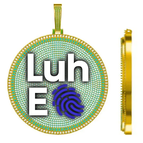 CUSTOM LETTER NECKLACE 3D BIG DISC sold by The GUU Shop