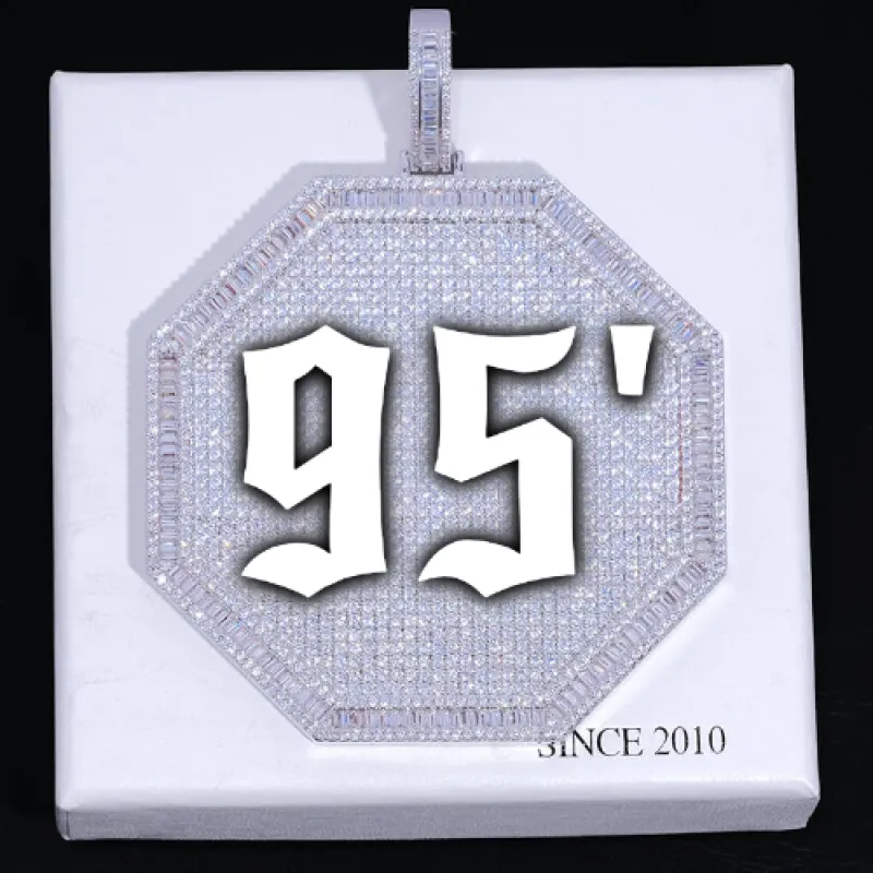 CUSTOM LETTER NECKLACE 3D BIG OCTAGON sold by The GUU Shop