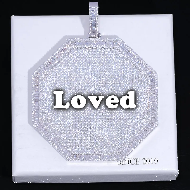 CUSTOM LETTER NECKLACE 3D BIG OCTAGON sold by The GUU Shop