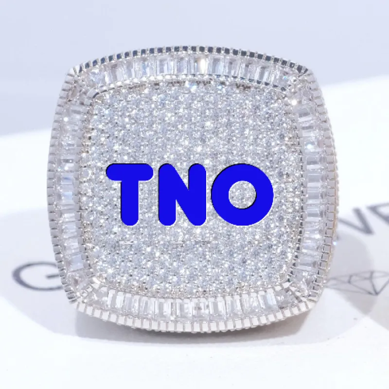 CUSTOM LETTER 3D ICED RING sold by The GUU Shop