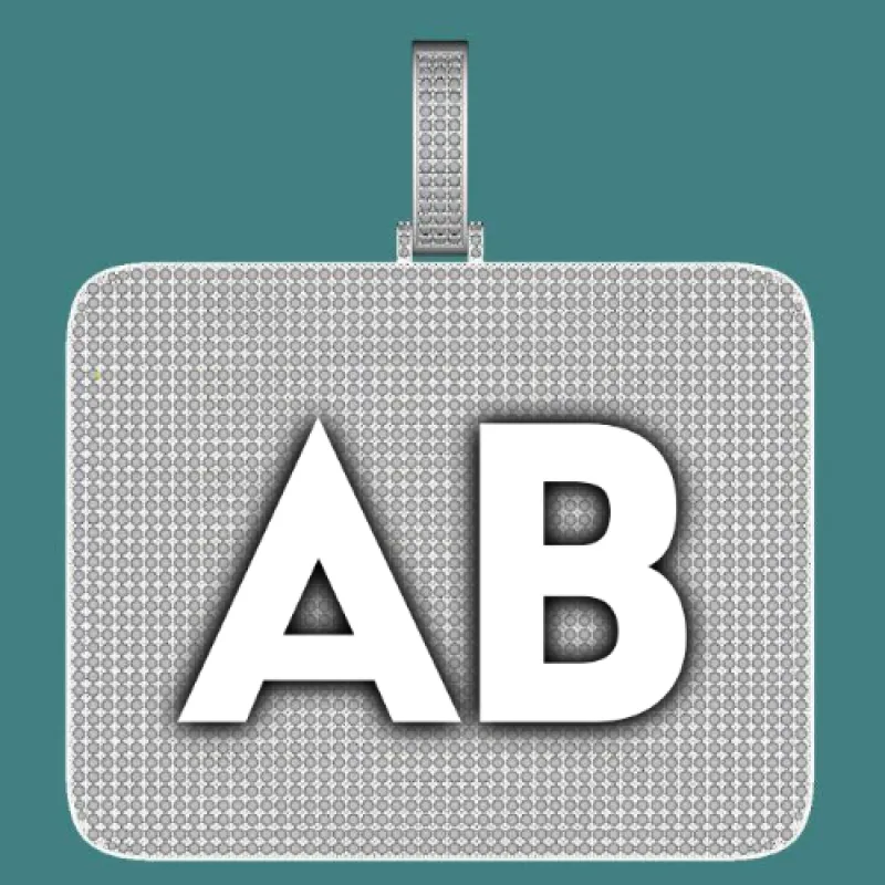 CUSTOM LETTER NECKLACE 3D BIG SQUARE sold by The GUU Shop