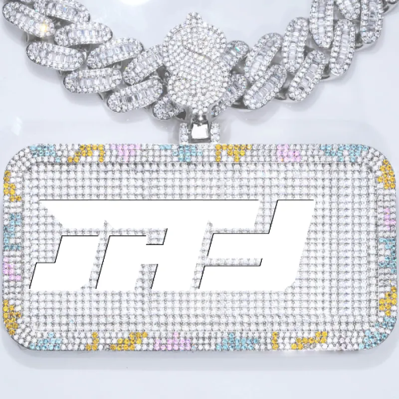 CUSTOM LETTER NECKLACE 3D COLORFUL SQUARE sold by The GUU Shop