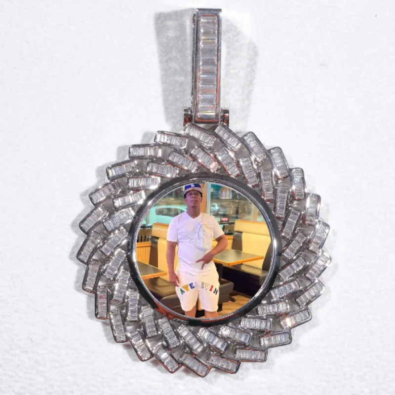 Large 3D Baguette Custom Picture Pendant sold by The GUU Shop