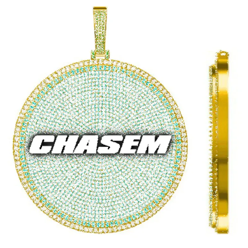 CUSTOM LETTER NECKLACE 3D BIG DISC made by The GUU Shop