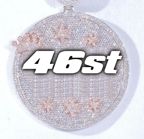 CUSTOM LETTER NECKLACE 3D BIG CROWN DISC sold by The GUU Shop