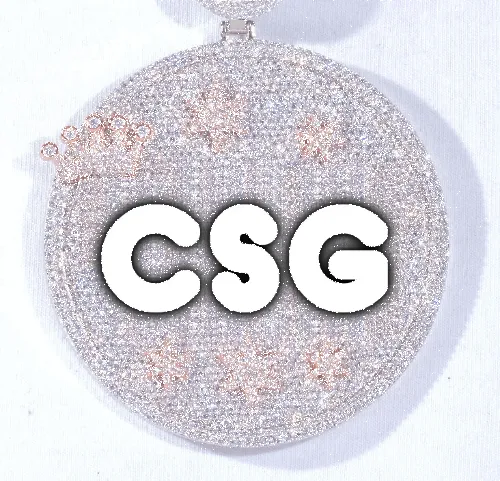 CUSTOM LETTER NECKLACE 3D BIG CROWN DISC sold by The GUU Shop