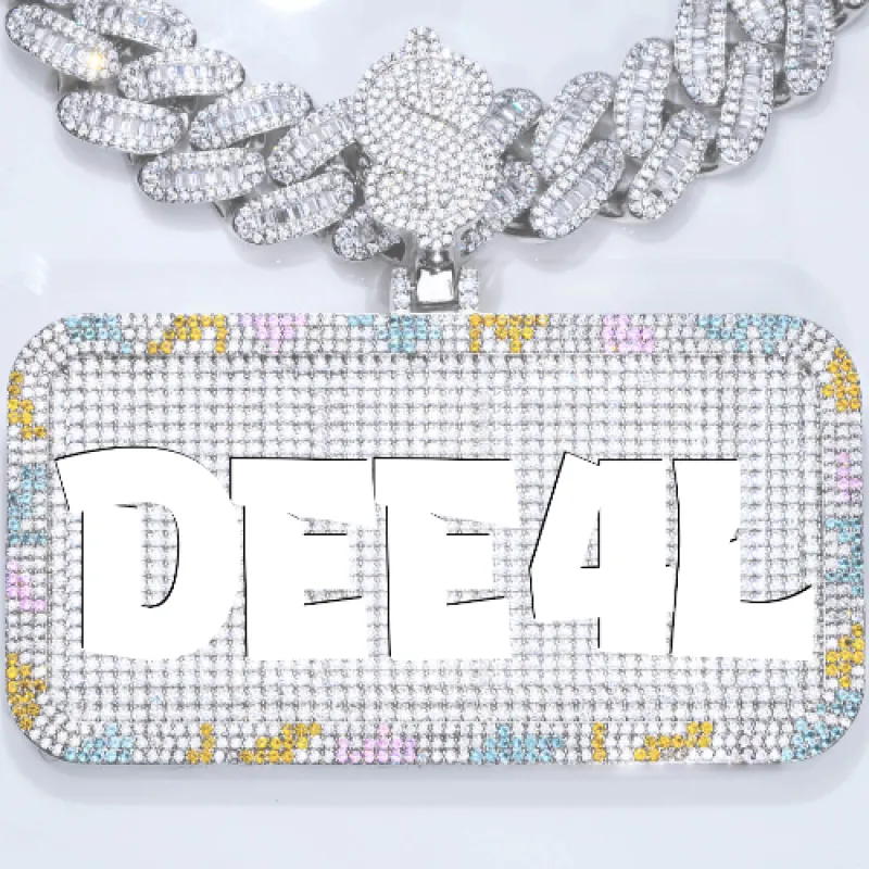 CUSTOM LETTER NECKLACE 3D COLORFUL SQUARE sold by The GUU Shop