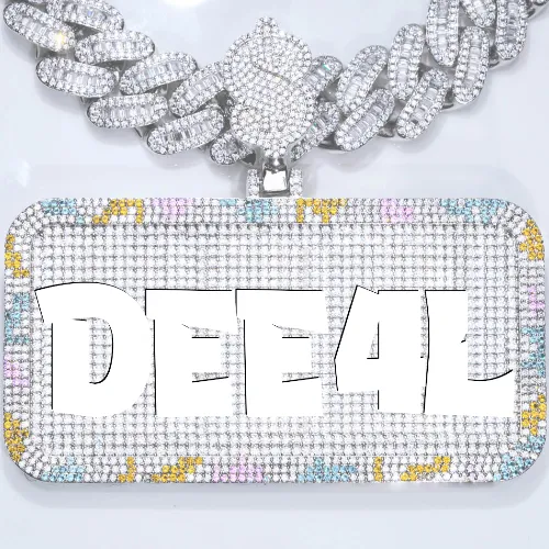 CUSTOM LETTER NECKLACE 3D COLORFUL SQUARE sold by The GUU Shop