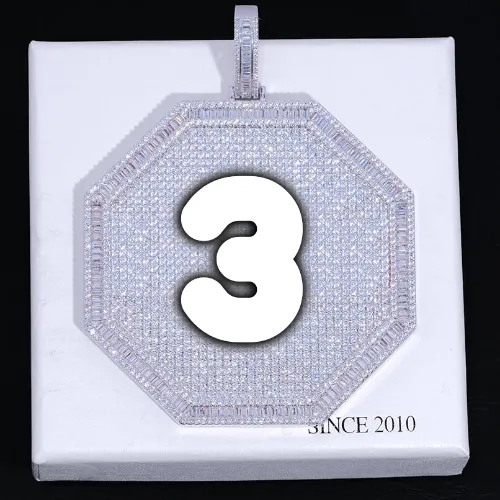CUSTOM LETTER NECKLACE 3D BIG OCTAGON sold by The GUU Shop