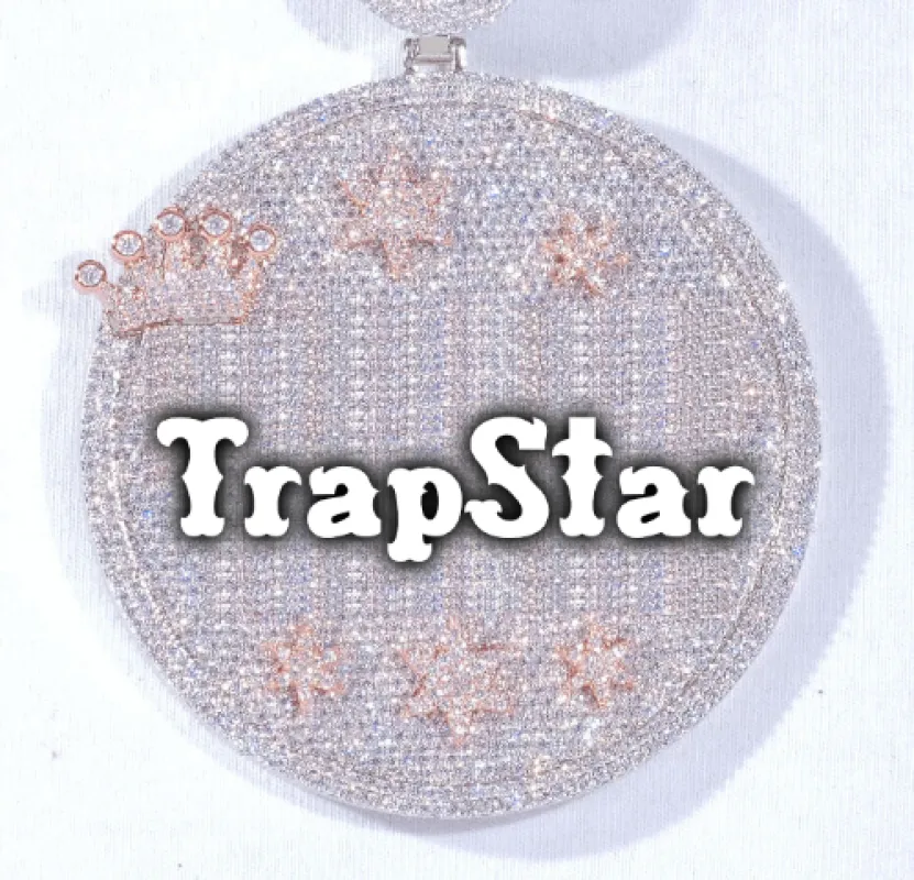 CUSTOM LETTER NECKLACE 3D BIG CROWN DISC sold by The GUU Shop