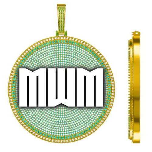 CUSTOM LETTER NECKLACE 3D BIG DISC sold by The GUU Shop