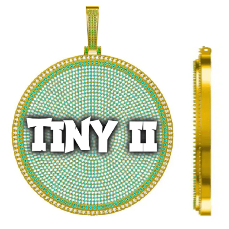 CUSTOM LETTER NECKLACE 3D BIG DISC sold by The GUU Shop