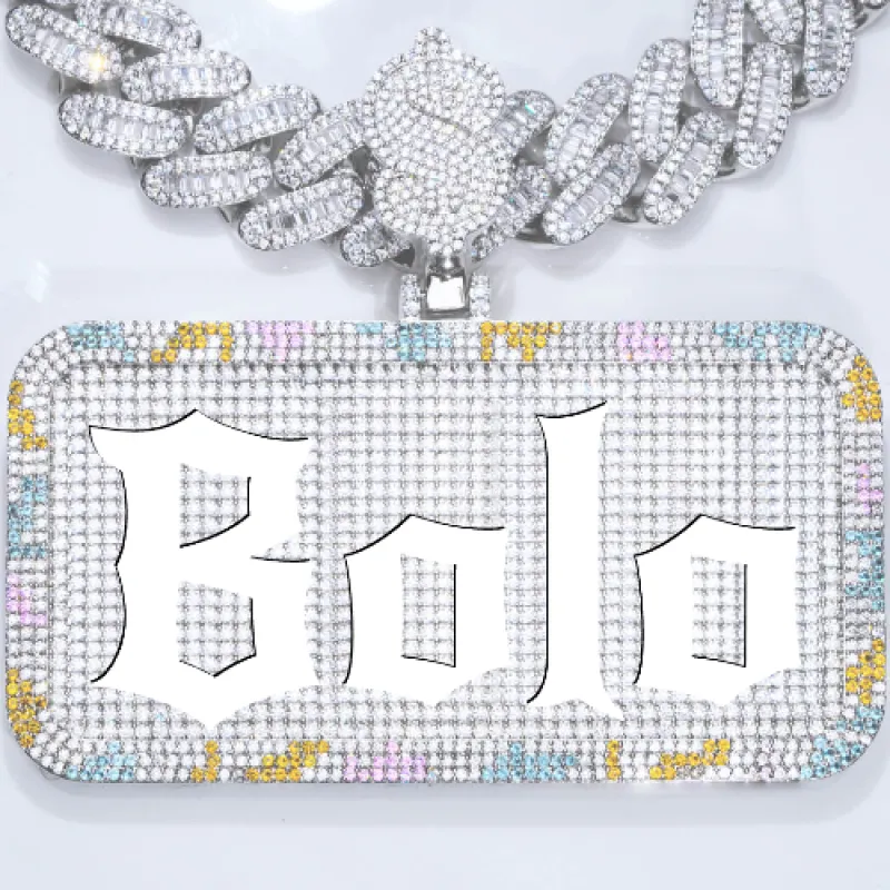CUSTOM LETTER NECKLACE 3D COLORFUL SQUARE sold by The GUU Shop