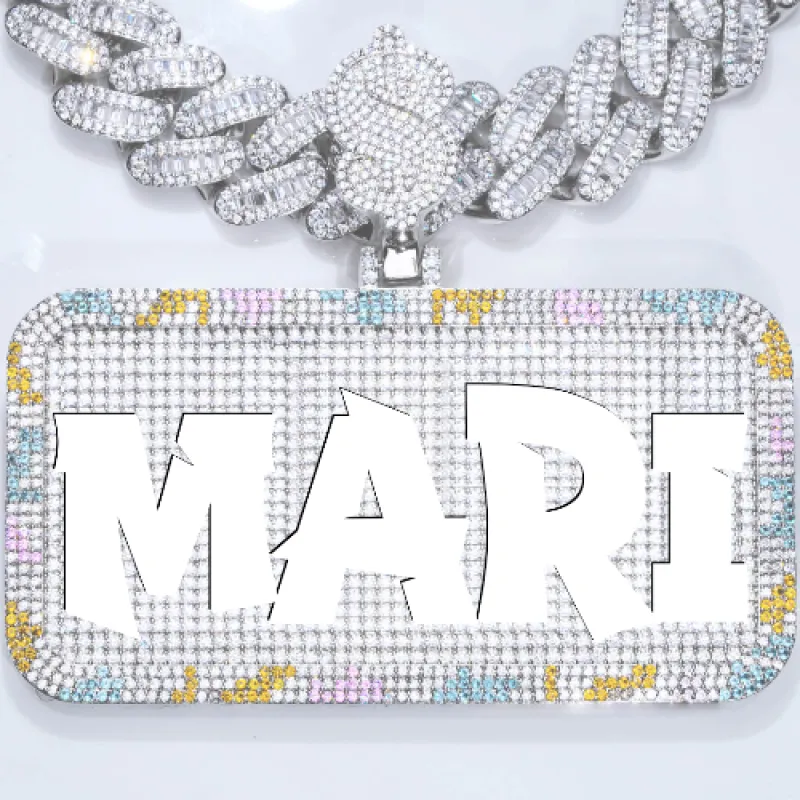 CUSTOM LETTER NECKLACE 3D COLORFUL SQUARE sold by The GUU Shop