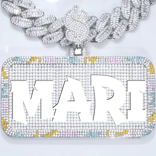 CUSTOM LETTER NECKLACE 3D COLORFUL SQUARE sold by The GUU Shop