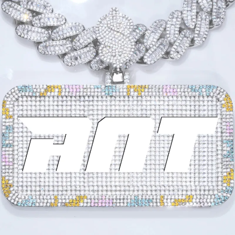 CUSTOM LETTER NECKLACE 3D COLORFUL SQUARE sold by The GUU Shop