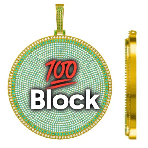 CUSTOM LETTER NECKLACE 3D BIG DISC sold by The GUU Shop