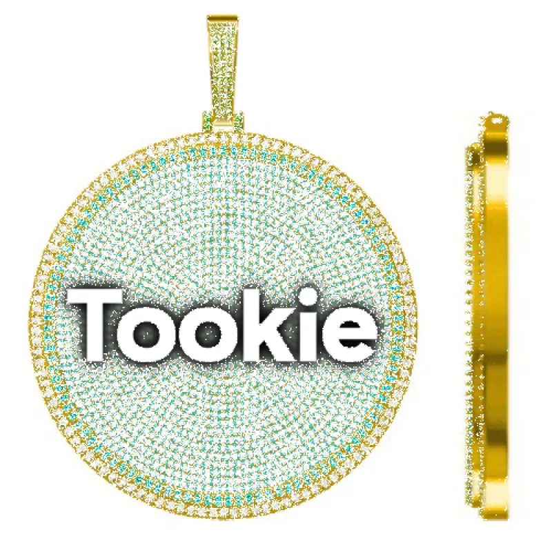 CUSTOM LETTER NECKLACE 3D BIG DISC made by The GUU Shop