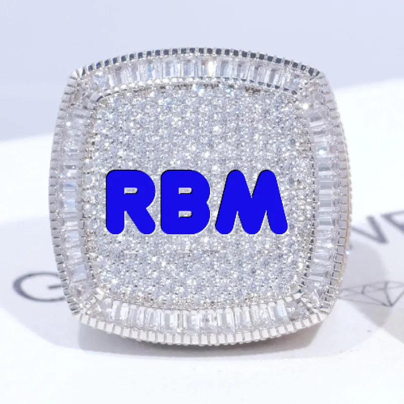 CUSTOM LETTER 3D ICED RING made by The GUU Shop