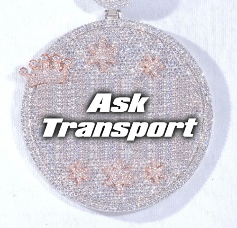 CUSTOM LETTER NECKLACE 3D BIG CROWN DISC sold by The GUU Shop