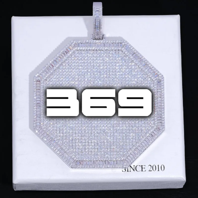 CUSTOM LETTER NECKLACE 3D BIG OCTAGON sold by The GUU Shop