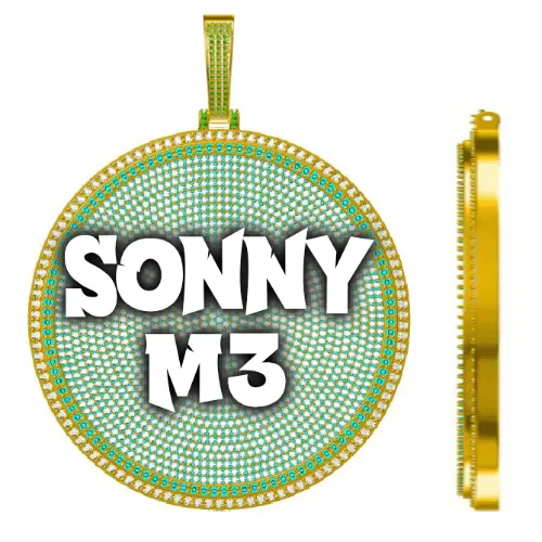 CUSTOM LETTER NECKLACE 3D BIG DISC sold by The GUU Shop