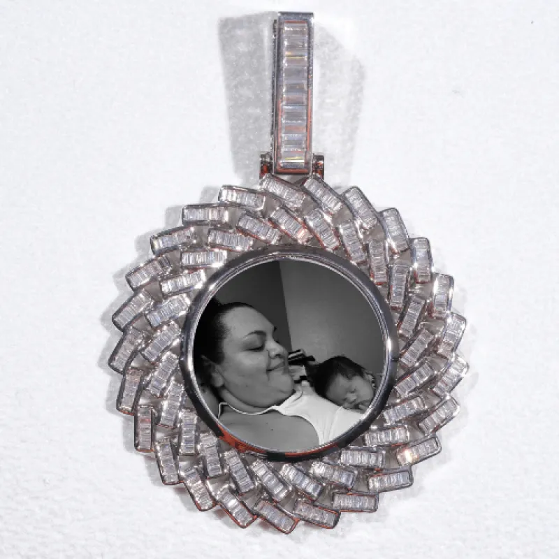 Large 3D Baguette Custom Picture Pendant made by The GUU Shop