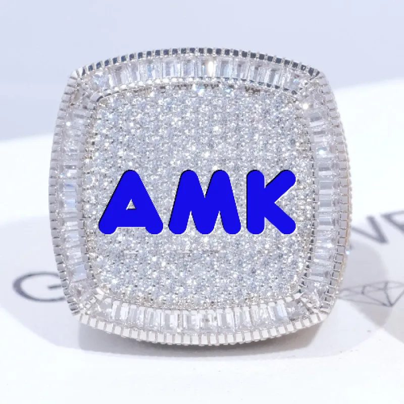 CUSTOM LETTER 3D ICED RING sold by The GUU Shop