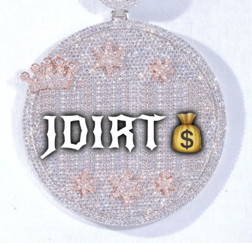 CUSTOM LETTER NECKLACE 3D BIG CROWN DISC sold by The GUU Shop