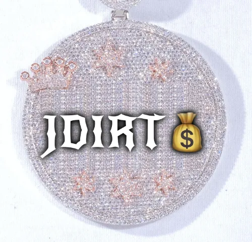 CUSTOM LETTER NECKLACE 3D BIG CROWN DISC sold by The GUU Shop