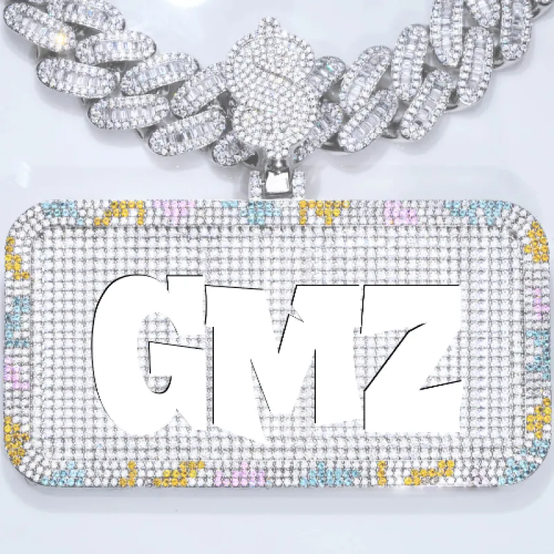 CUSTOM LETTER NECKLACE 3D COLORFUL SQUARE sold by The GUU Shop