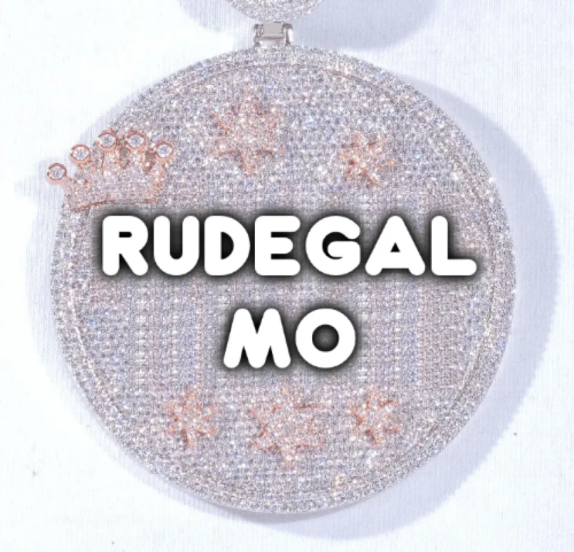 CUSTOM LETTER NECKLACE 3D BIG CROWN DISC made by The GUU Shop