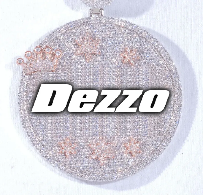 CUSTOM LETTER NECKLACE 3D BIG CROWN DISC sold by The GUU Shop