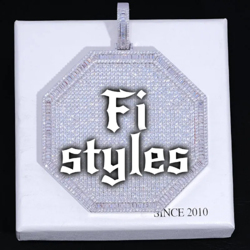 CUSTOM LETTER NECKLACE 3D BIG OCTAGON sold by The GUU Shop