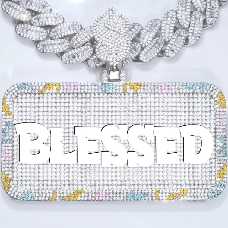 CUSTOM LETTER NECKLACE 3D COLORFUL SQUARE sold by The GUU Shop