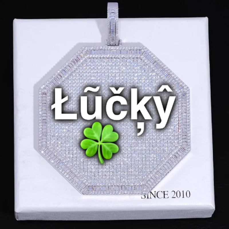 CUSTOM LETTER NECKLACE 3D BIG OCTAGON sold by The GUU Shop