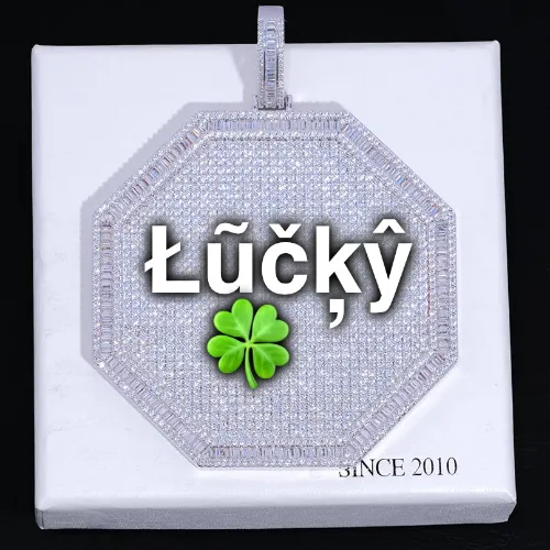 CUSTOM LETTER NECKLACE 3D BIG OCTAGON sold by The GUU Shop