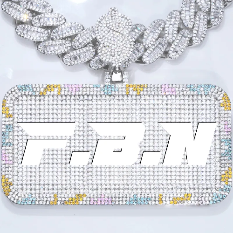 CUSTOM LETTER NECKLACE 3D COLORFUL SQUARE made by The GUU Shop