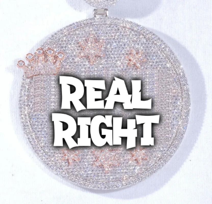 CUSTOM LETTER NECKLACE 3D BIG CROWN DISC made by The GUU Shop