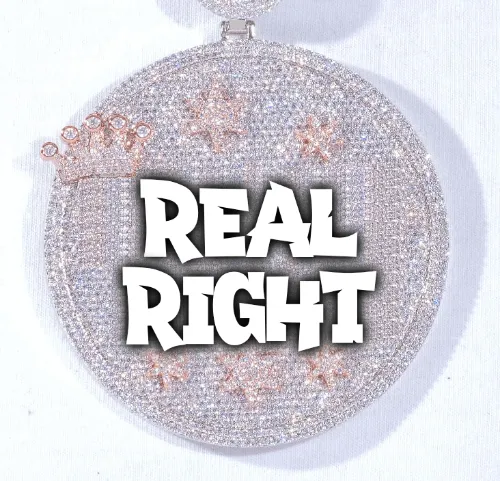 CUSTOM LETTER NECKLACE 3D BIG CROWN DISC sold by The GUU Shop