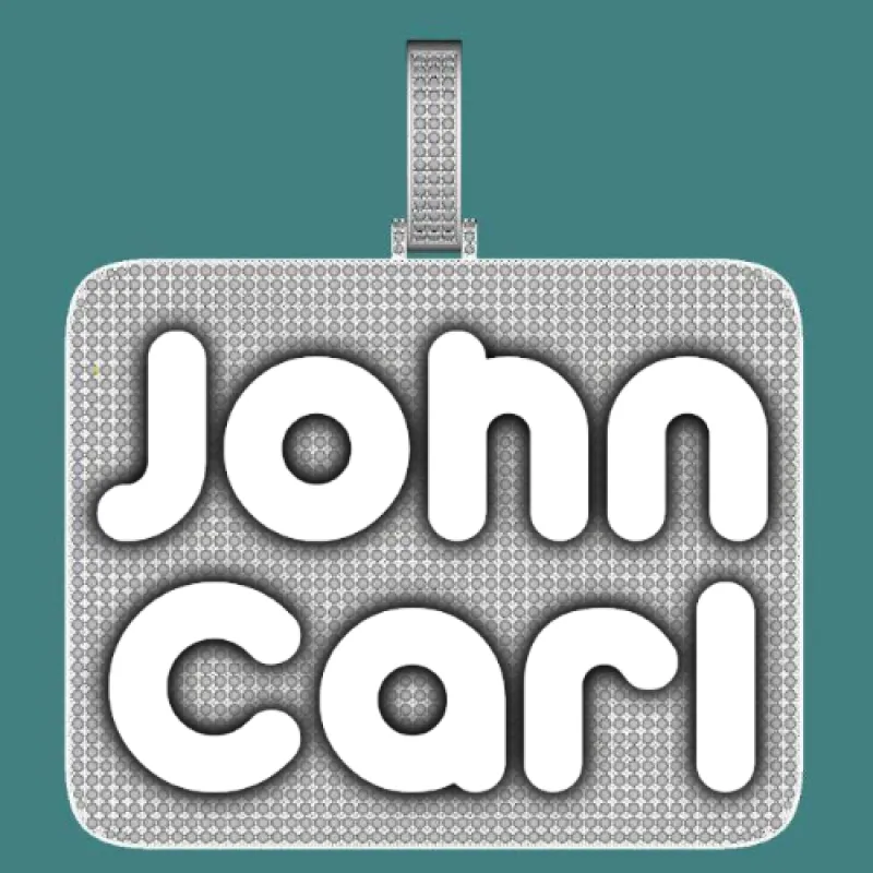 CUSTOM LETTER NECKLACE 3D BIG SQUARE sold by The GUU Shop