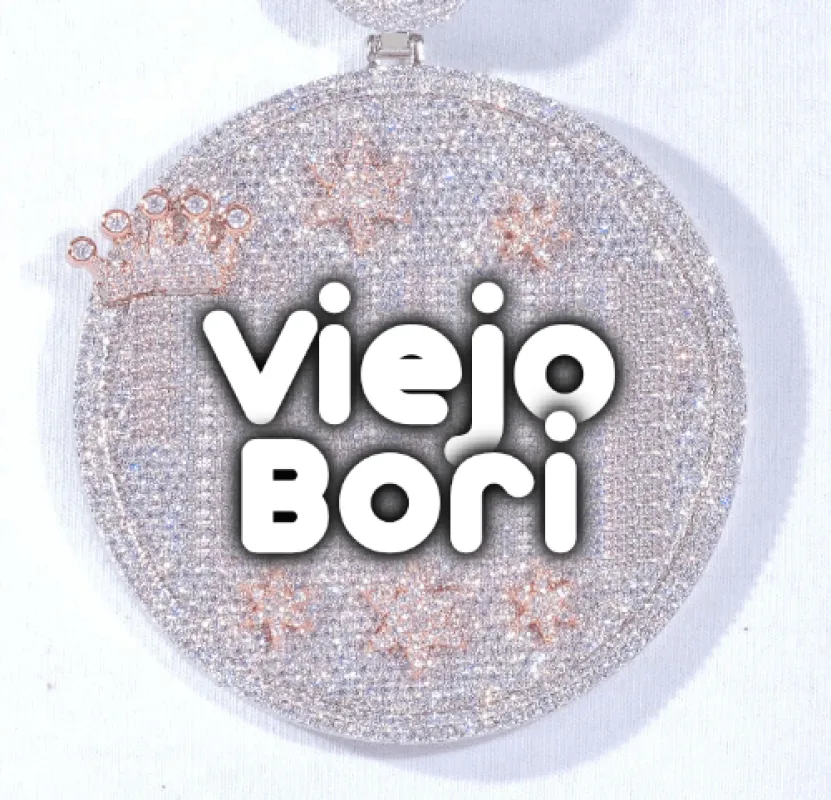 CUSTOM LETTER NECKLACE 3D BIG CROWN DISC sold by The GUU Shop