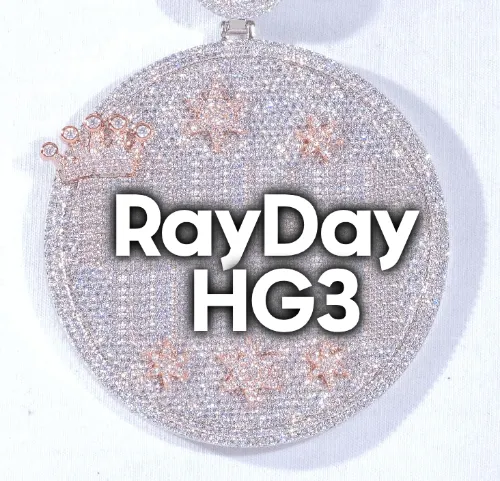 CUSTOM LETTER NECKLACE 3D BIG CROWN DISC sold by The GUU Shop