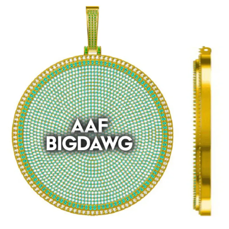 CUSTOM LETTER NECKLACE 3D BIG DISC sold by The GUU Shop