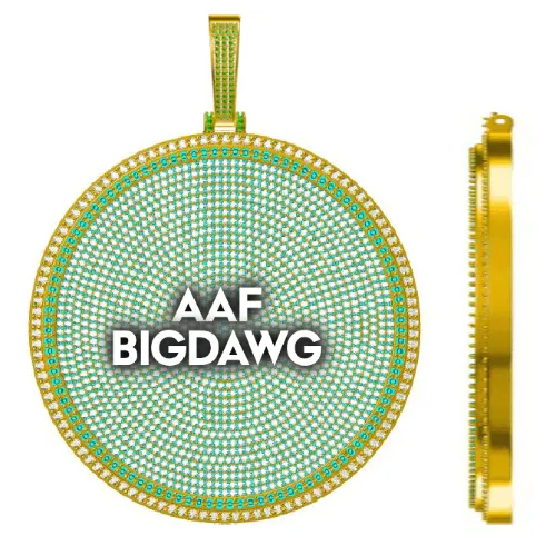 CUSTOM LETTER NECKLACE 3D BIG DISC sold by The GUU Shop