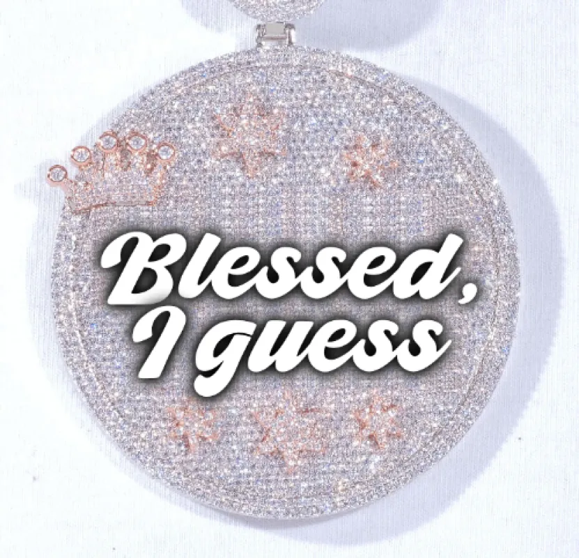 CUSTOM LETTER NECKLACE 3D BIG CROWN DISC sold by The GUU Shop