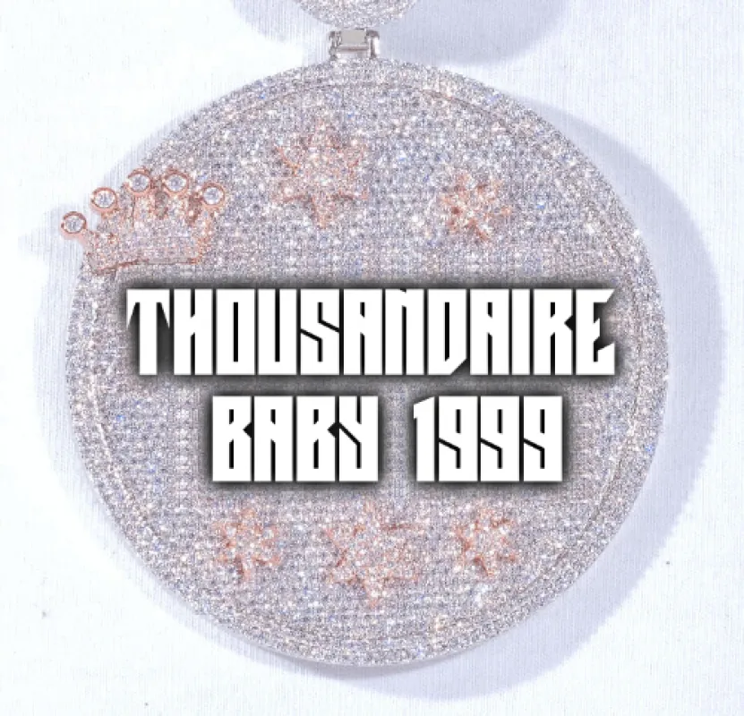 CUSTOM LETTER NECKLACE 3D BIG CROWN DISC made by The GUU Shop