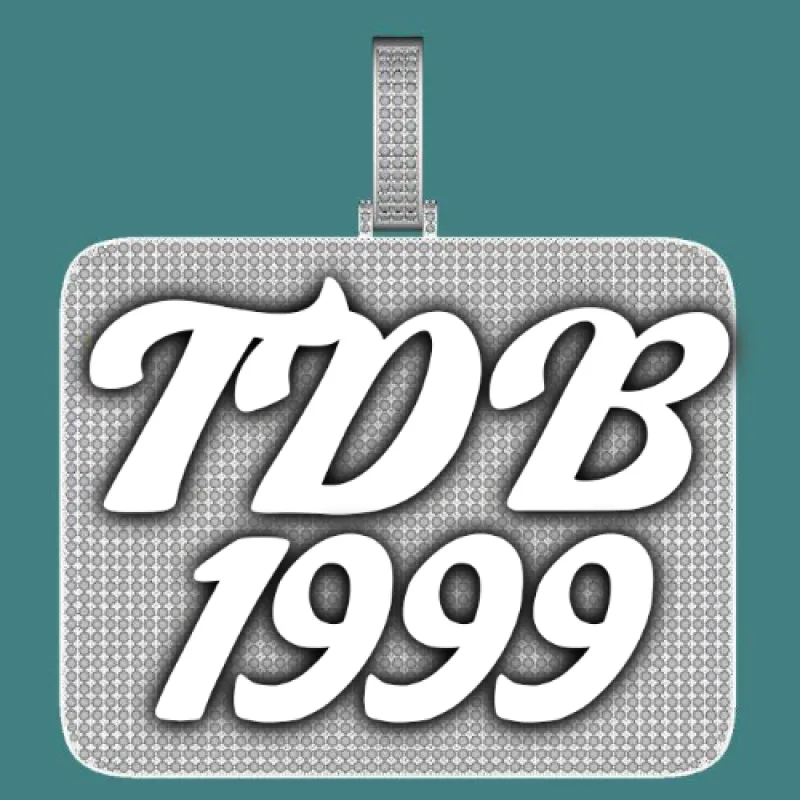 CUSTOM LETTER NECKLACE 3D BIG SQUARE sold by The GUU Shop