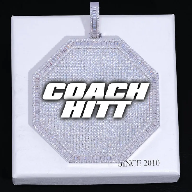 CUSTOM LETTER NECKLACE 3D BIG OCTAGON sold by The GUU Shop